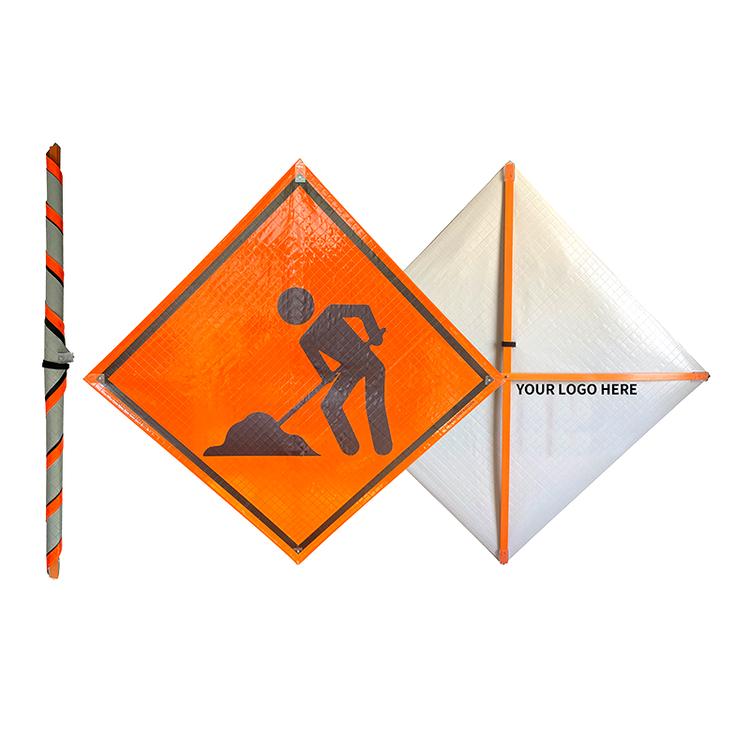 Carril Derecho Cerrado Road Work Area Reflective Roll Up Traffic Sign - 
